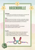 Vorschau - Mal- und Bastelvorlagen - Hasenbrille Bastelvorlage Ostern Frühling Kunst Werken - Seite 1