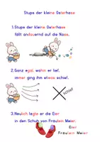 Vorschau - Mal- und Bastelvorlagen - Stups der kleine Osterhase Liederarbeitung Text, mit Ausmalbildern - Seite 1