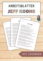 Vorschau - Anderer Materialtyp - Jeff Koons - Informationstext mit Fragen und Lösungen - Deckblatt