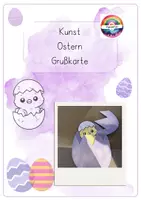 Vorschau - Mal- und Bastelvorlagen - Ostern Grußkarte Gestalten differenziert - Deckblatt