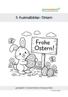 Vorschau - Mal- und Bastelvorlagen - 5 kostenlose Ausmalbilder: Ostern - Deckblatt
