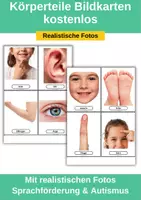 Vorschau - Fördermaterial/Inklusion - Körperteile Bildkarten kostenlos Fotos - Deckblatt
