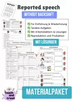 Vorschau - Arbeitsblätter - Reported Speech without backshift – Materialpaket: Einführung, Übung & Sicherung - Deckblatt
