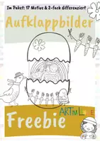 Vorschau - Arbeitsblätter - Ostern ausmalen & aufklappen - Kunst für Ostern - Freebie - Deckblatt