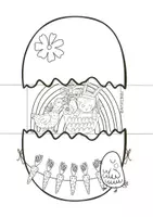 Vorschau - Arbeitsblätter - Ostern ausmalen & aufklappen - Kunst für Ostern - Freebie - Seite 2