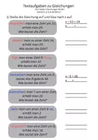 Vorschau - Arbeitsblätter - Gleichungen aufstellen leicht gemacht | Einfache Textaufgaben | inkl. Lösungen - Seite 1