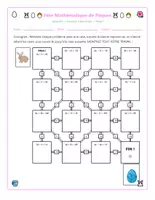 Aperçu - Feuilles d'exercices - Activité de Pâques Math 6e : Labyrinthes Équations 2 Étapes - Page 3