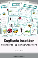 Vorschau - Arbeitsblätter - Englisch Insekten Paket – Flashcards, Arbeitsblätter, Spelling & Rätsel | Klasse 2-3 | mit Lösungen - Deckblatt