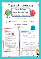 Vorschau - Arbeitsblätter - #silvesterknaller23 Tägliches Rechentraining 2. Klasse (für 4 Wochen) - Deckblatt
