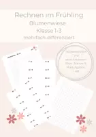 Vorschau - Spiele - Rechnen im Frühling Blumenwiese - bewegter Matheunterricht - Deckblatt