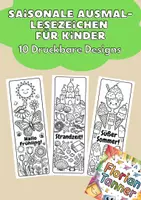 Vorschau - Mal- und Bastelvorlagen - Saisonale Ausmal-Lesezeichen Set - Deckblatt