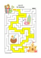 Vorschau - Arbeitsblätter - Labyrinth: Im Sommer (Rätsel für die 1. & 2. Klasse) - Seite 2