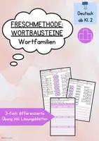 Vorschau - Arbeitsblätter - Freschmethode Wortbausteine & Wortfamilien - Deckblatt