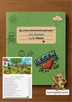 Vorschau - Arbeitsblätter - Lesen/Entscheidungsfragen "Im Garten" - Deckblatt