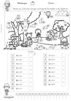 Vorschau - Arbeitsblätter - Rechenspuren Herbst Zahlenraum 100 | Mathe Klasse 2 - Seite 1