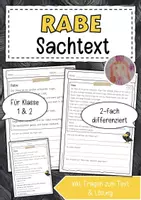 Vorschau - Arbeitsblätter - Sachtext Rabe - Deckblatt