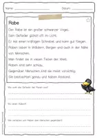 Vorschau - Arbeitsblätter - Sachtext Rabe - Seite 1