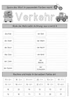 Vorschau - Anderer Materialtyp - Fahrrad und Verkehr Doppelseitige Kopiervorlage für die 1. Klasse - Seite 1