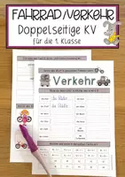 Vorschau - Anderer Materialtyp - Fahrrad und Verkehr Doppelseitige Kopiervorlage für die 1. Klasse - Deckblatt