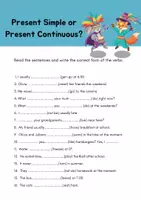 Vorschau - Arbeitsblätter - Present Simple & Present Continuous | Worksheets - Seite 2