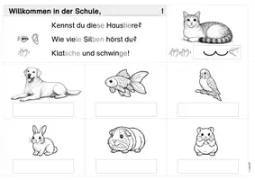 Vorschau - Arbeitsblätter - Deutsch - Silben und Laute - Haustiere (für Jahrgangsmischung 1/2) - Seite 1