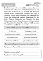 Vorschau - Anderer Materialtyp - Verkehr Leseverständnis (doppelseitige Kopiervorlage) - Seite 1