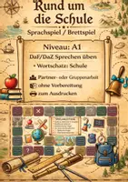 Vorschau - Spiele - Deutsch Spiel A1 Schule | Brettspiel & Sprechspiel DaF/DaZ - Deckblatt