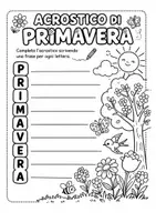 anteprima - Materiale di supporto/inclusione - attività ita: primavera (Acrostico + lettura e domande ) - Pagina di copertina