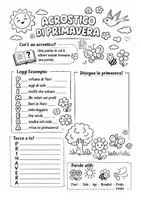 anteprima - Materiale di supporto/inclusione - attività ita: primavera (Acrostico + lettura e domande ) - Pagina 1