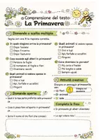 anteprima - Materiale di supporto/inclusione - attività ita: primavera (Acrostico + lettura e domande ) - Pagina 3