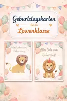 Vorschau - Anderer Materialtyp - Geburtstagskarten | Löwe | Löwenklasse aquarell - Deckblatt