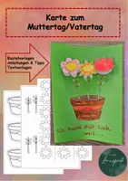 Vorschau - Mal- und Bastelvorlagen - Karte zum Muttertag oder Vatertag - Deckblatt
