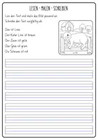 Vorschau - Arbeitsblätter - Lesen, malen und schreiben - Tiere und Farben 2.Klasse - Seite 1