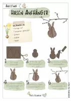 Vorschau - Mal- und Bastelvorlagen - Hasenaufhänger aus Papier - Anleitung & Vorlage - Seite 1