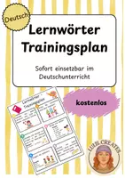 Vorschau - Arbeitsblätter - Lernwörter Trainingsplan 3. - 4. Klasse - Deckblatt