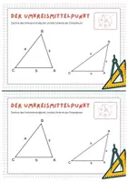 Vorschau - Arbeitsblätter - Umkreismittelpunkt von Dreiecken (Arbeitsblatt) - Deckblatt