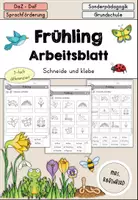Vorschau - Arbeitsblätter - Frühling Arbeitsblatt Schneide und Klebe differenziert - DaZ DaF Sprachförderung kostenlos - Deckblatt