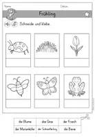 Vorschau - Arbeitsblätter - Frühling Arbeitsblatt Schneide und Klebe differenziert - DaZ DaF Sprachförderung kostenlos - Seite 2