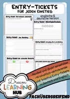 Vorschau - Arbeitsblätter - ENTRY TICKETS - für jeden Einstieg (englische und deutsche Version) - Deckblatt