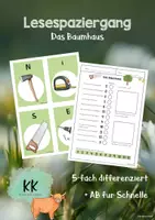 Vorschau - Arbeitsblätter - Lesespaziergang "Das Baumhaus" - Deckblatt