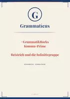 Vorschau - Unterrichtsreihen - #GrammatikRocks – Rock den Beistrich ④ | Beistrich bei Infinitivgruppen (um … zu, ohne … zu, statt … zu) - Deckblatt