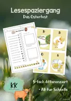 Vorschau - Arbeitsblätter - Lesespaziergang "Das Osterfest" - Deckblatt
