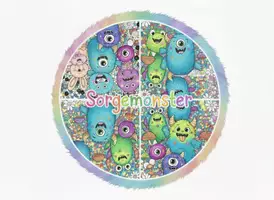 Vorschau - Mal- und Bastelvorlagen - Mandala: Lustige Monster mit Stundenentwurf - Deckblatt