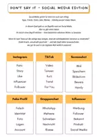 Vorschau - Aufgabenkarten - Don't say it! - Social Media Edition - Seite 1
