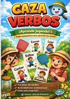 Vista previa - Unidades / Secuencias / Situaciones de Aprendizaje - CAZA VERBOS EN ACCIÓN . - Portada