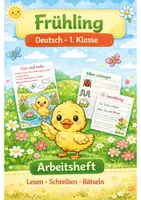 Vorschau - Arbeitsblätter - Frühling Deutsch Klasse 1, Mini-Heft Lesen, Schreiben - Deckblatt