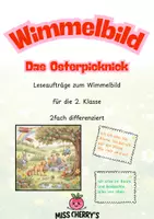 Vorschau - Stationenlernen - Wimmelbild: Das Osterpicknick (Lesen, Suchen, Finden) Klasse 2 - Deckblatt