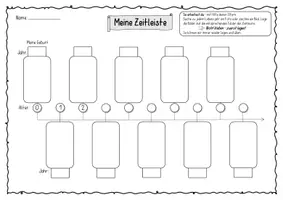 Vorschau - Arbeitsblätter - Zeitleiste Grundschule – Meine Geschichte in Bildern (mit Fotos) - Seite 1