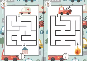 Aperçu - Apprentissages en autonomie - 🚦 20 Labyrinthes – Thème Les véhicules - Page 1