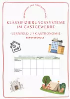 Vorschau - Arbeitsblätter - Klassifizierungssysteme Gastgewerbe Berufsschule Lernfeld 7 - Deckblatt